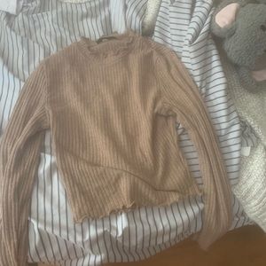 Tan ribbed long sleeve